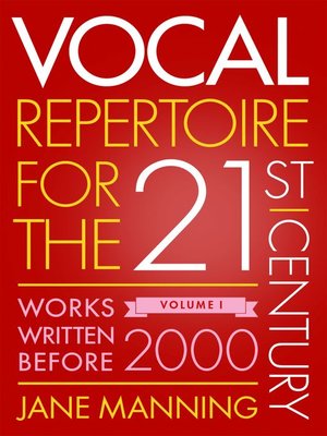 cover image of Vocal Repertoire for the Twenty-First Century, Volume 1